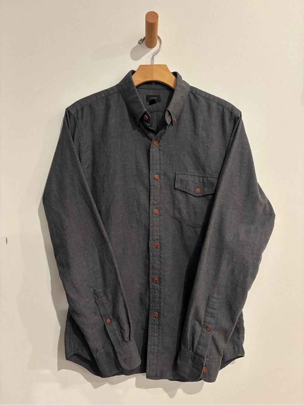 J. Crew Charcoal Gray Long-Sleeve Button-Down Shirt